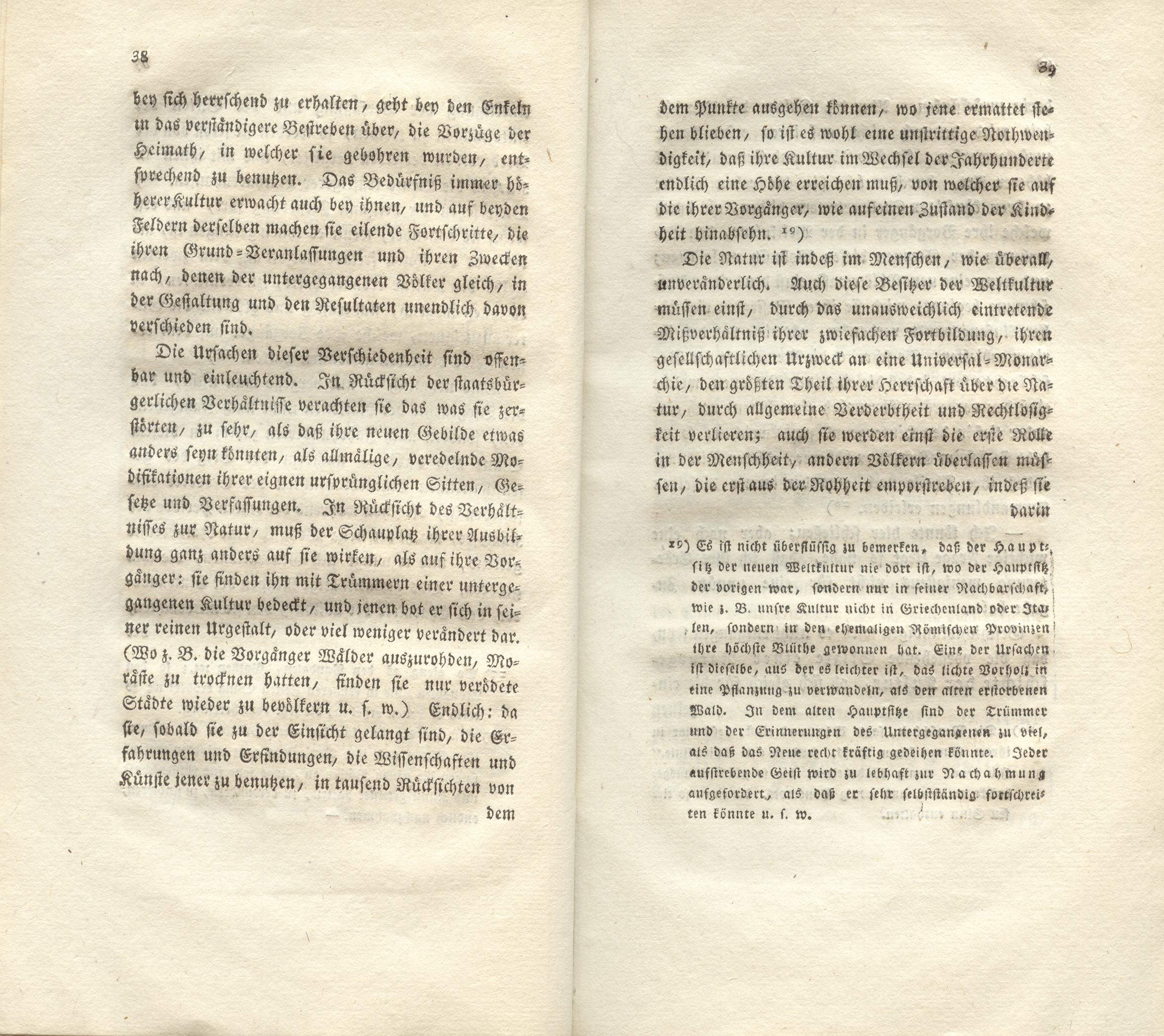 Ist das stete Fortschreiten der Menschheit ein Wahn? (1810) | 20. (38-39) Main body of text