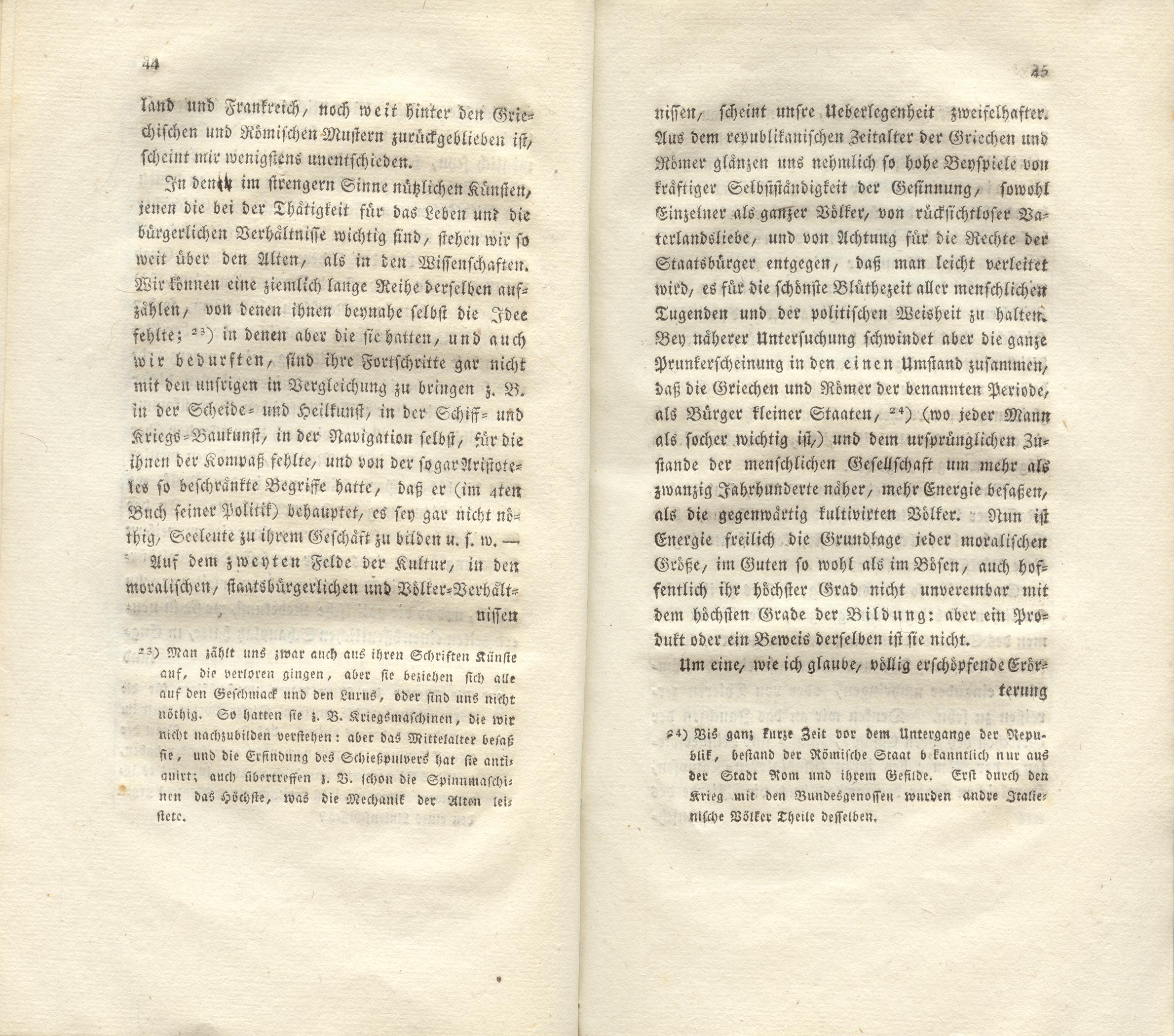 Ist das stete Fortschreiten der Menschheit ein Wahn? (1810) | 23. (44-45) Основной текст