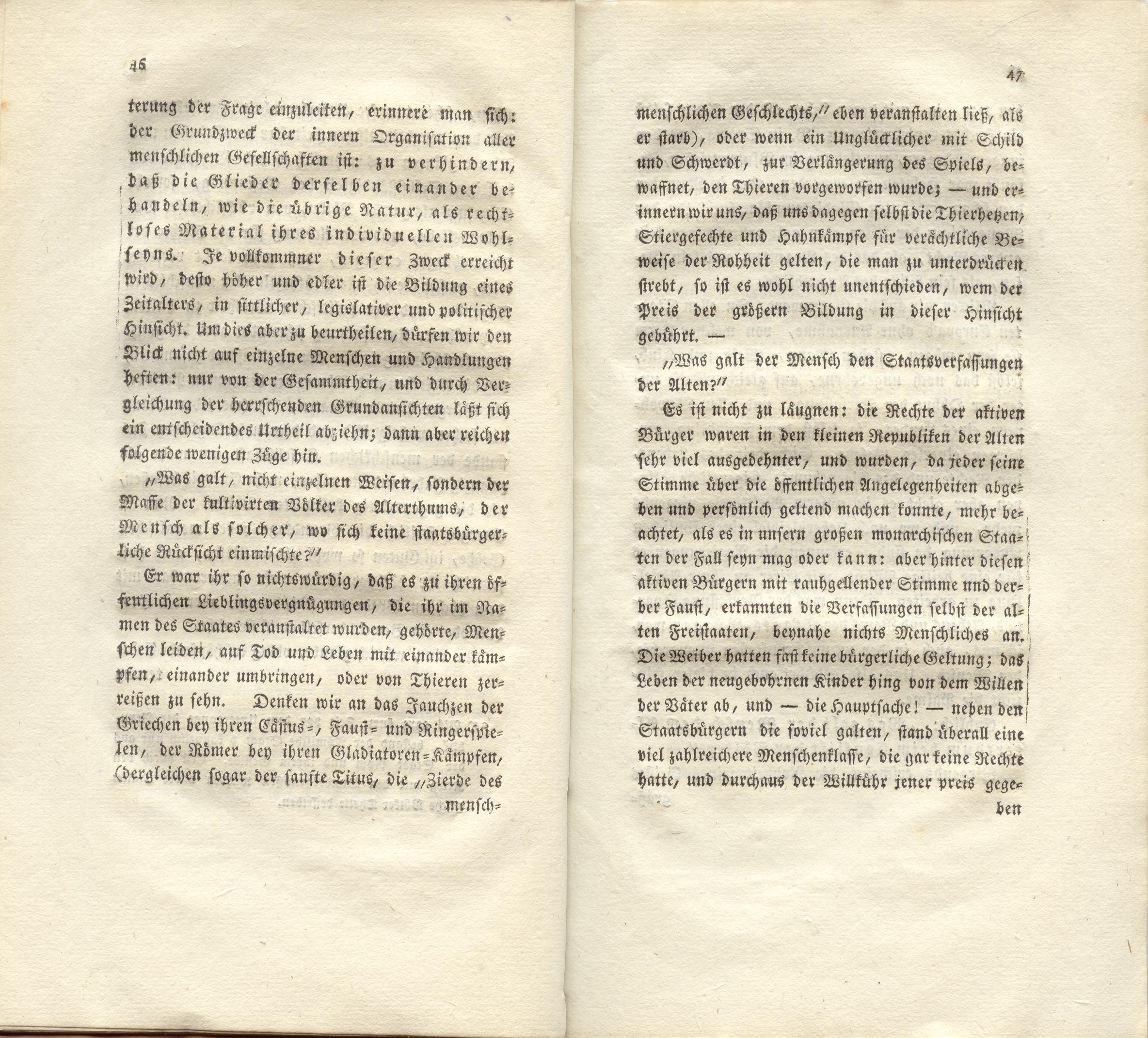 Ist das stete Fortschreiten der Menschheit ein Wahn? (1810) | 24. (46-47) Main body of text