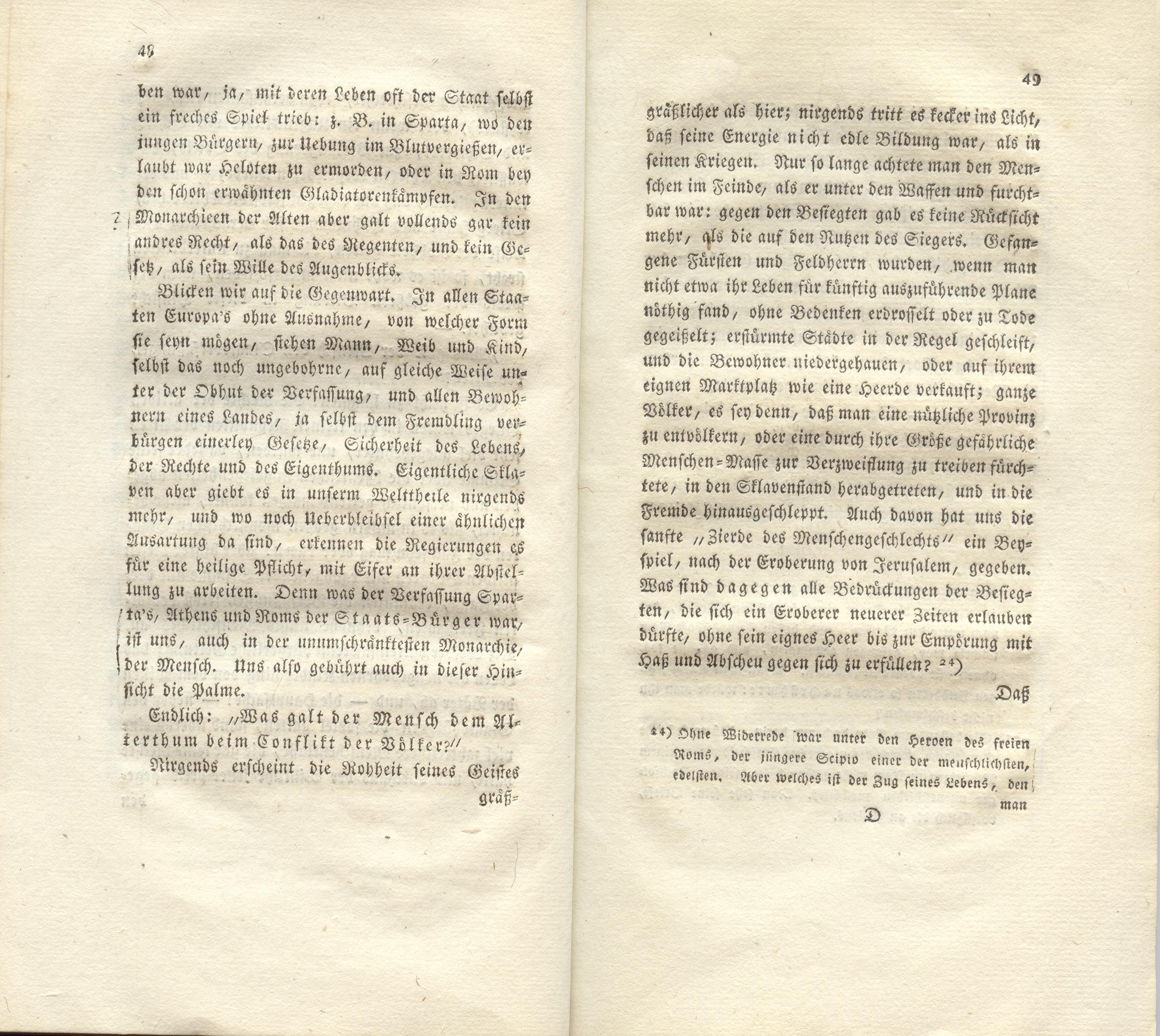 Ist das stete Fortschreiten der Menschheit ein Wahn? (1810) | 25. (48-49) Основной текст