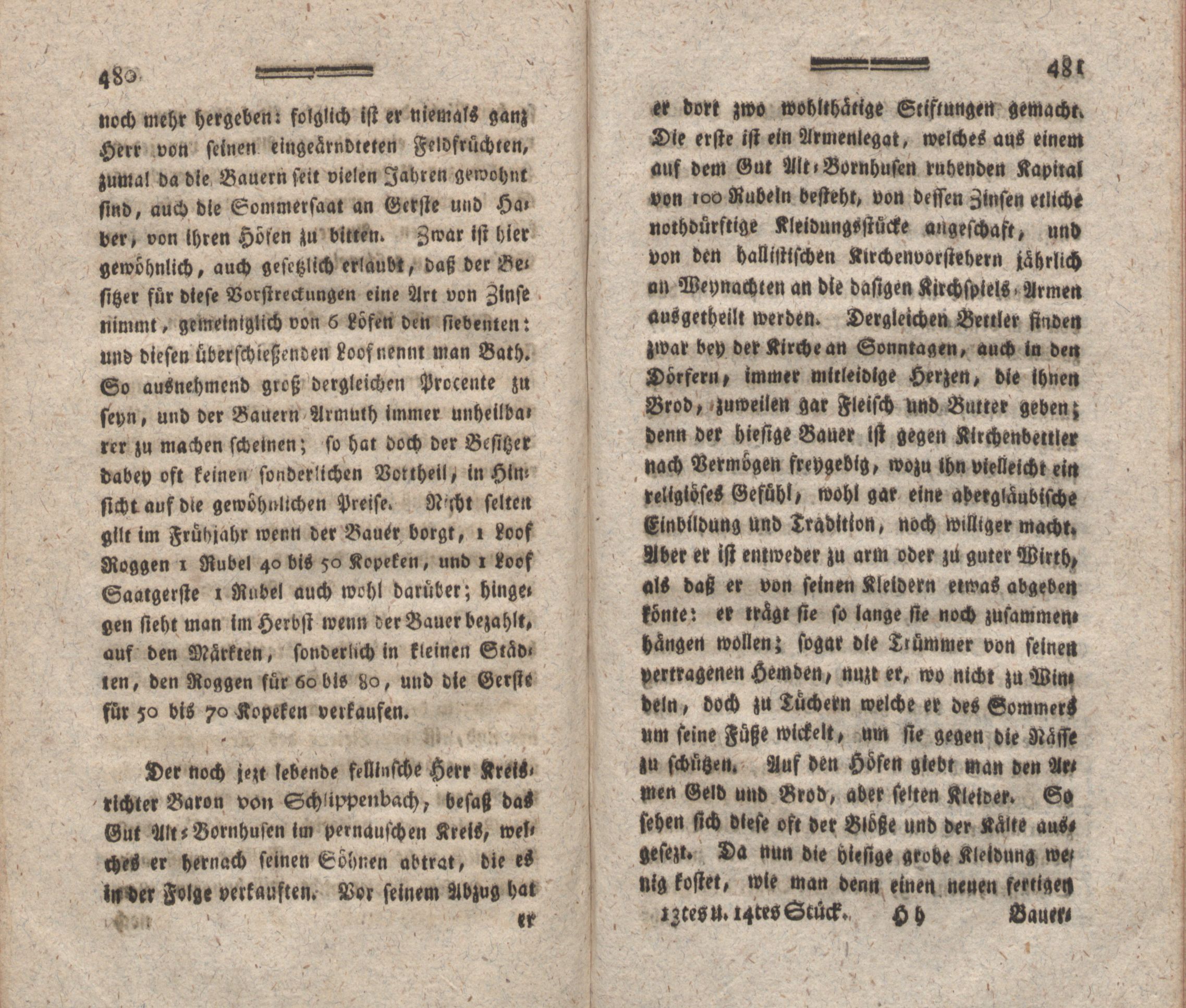 Nachricht von der Stiftung eines nachahmungswürdigen Leihe-Magazins, auf einem liefländischen adelichen Hof. (1787) | 3. (480-481) Põhitekst