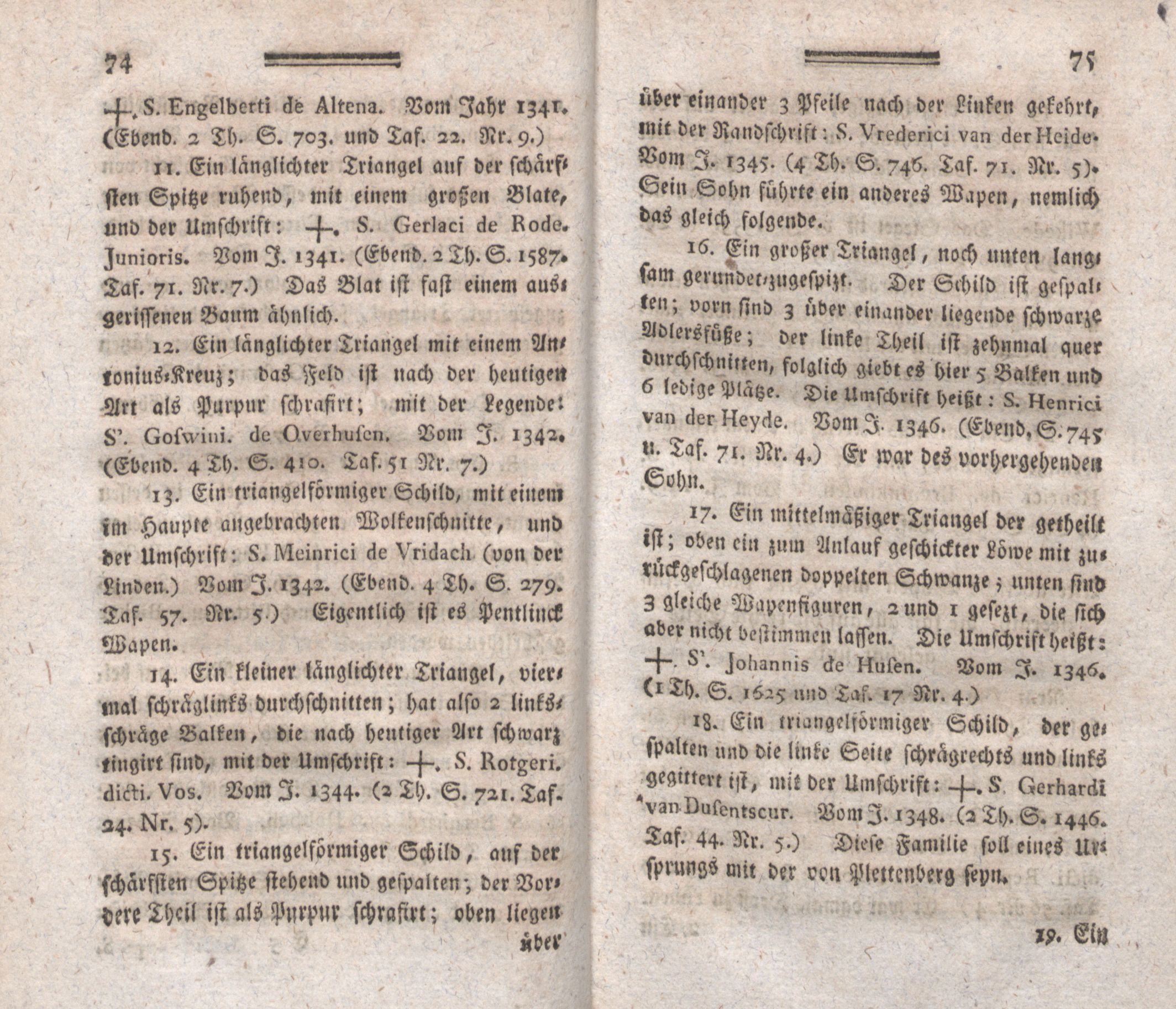 Beyträge zur Geschichte der lief-, ehst- und kurländischen altadelichen Geschlechter (1794) | 33. (74-75) Main body of text