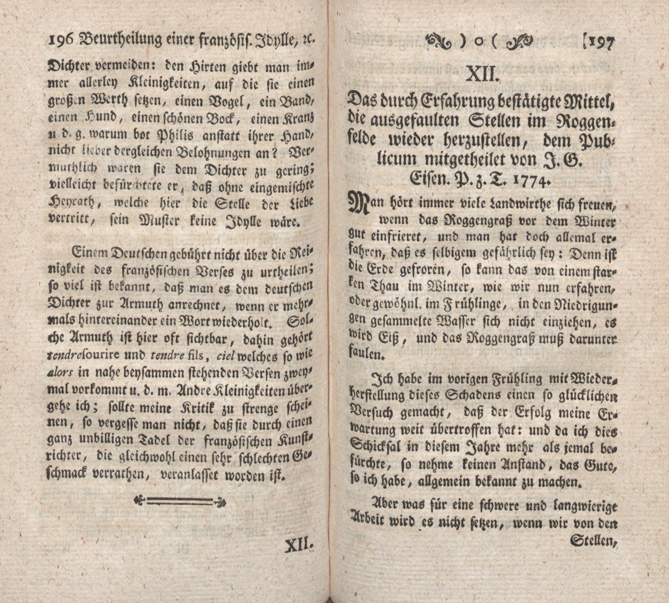 Das durch Erfahrung bestätigte Mittel (1774) | 1. (196-197) Main body of text